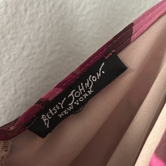 Vintage Betsey Johnson 100% Silk Ruffled Floral Midi Slip Dress - Picture 4 of 5